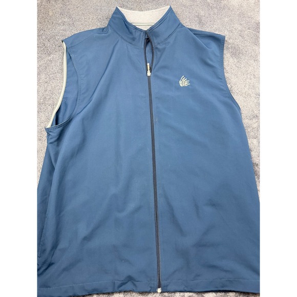 Ashworth Other - Ashworth Mens XL Golf Vest Blue Full Zip Jefferson Country Club Logo Mock Neck